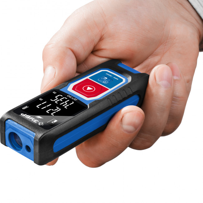 Дальномер лазерный "ДЛ-30", точность 3мм, дальность 30м, класс защиты IP54, ЗУБР Профессионал, ( 34927 )