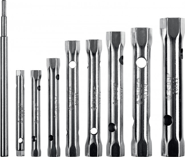 Набор ЗУБР "МАСТЕР": Ключи торцовые, трубчатые двухсторонние, 6-22мм, с воротком, 9шт,  ( 27162-H9 ) Набор ЗУБР "МАСТЕР": Ключи торцовые, трубчатые двухсторонние, 6-22мм, с воротком, 9шт,  ( 27162-H9 )