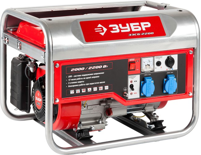 Бензиновый генератор, 2200 Вт, ЗУБР,  ( ЗЭСБ-2200 )