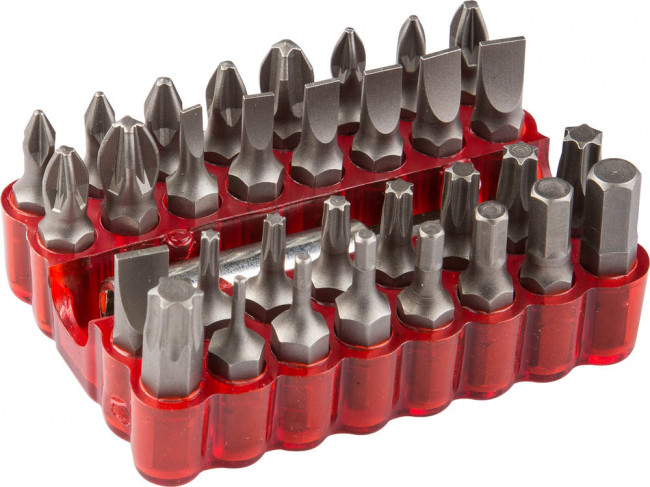 Набор: Биты с магнитным адаптером, хромованадиевая сталь, 33 предмета, ЗУБР,  ( 26045-H33 )