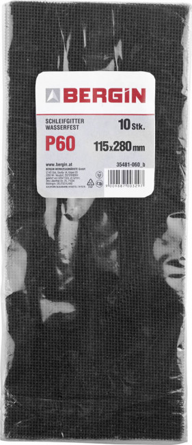 Шлифовальная сетка ЗУБР "ЭКСПЕРТ" абразивная, водостойкая № 60, 115х280мм, 10 листов ,  ( 35481-060 )