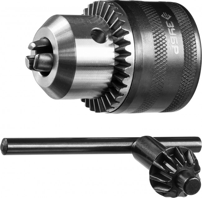 Патрон ударный ключевой для дрели, ЗУБР Профессионал 2908-13-1/2, 13мм, посадочная резьба 1/2", D=1,5-13мм, с ключом в комплекте,  ( 2908-13-1/2_z02 )