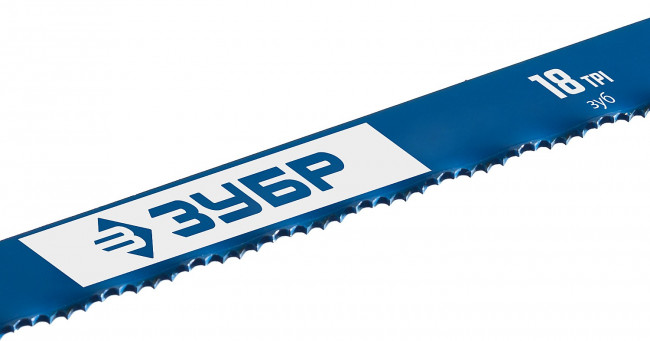 Биметаллическое полотно по металлу, 18 TPI: быстрый рез, 300 мм, высококачественная быстрорежущая сталь Р6М5, 1 шт, коробка 50 шт, ЗУБР Профессионал (