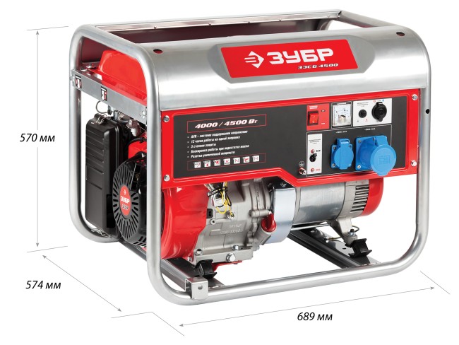 Бензиновый генератор, 4500 Вт, ЗУБР, ( ЗЭСБ-4500 ) Бензиновый генератор, 4500 Вт, ЗУБР, ( ЗЭСБ-4500 )
