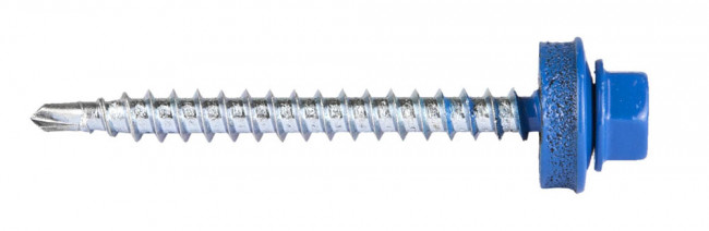 Саморезы СКМ кровельные, RAL 5005 синий насыщенный, для металлических конструкций, 25 х 5.5 мм, 1 800 шт, ЗУБР Профессионал,  ( 4-300310-55-025-5005 )