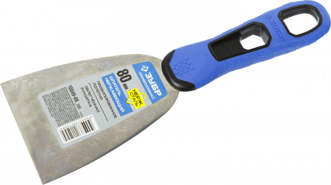 Шпатель ЗУБР "ПРОФЕССИОНАЛ" профилированное нержавеющее полотно, 2к ручка, 80мм,  ( 10049-08_z03 )