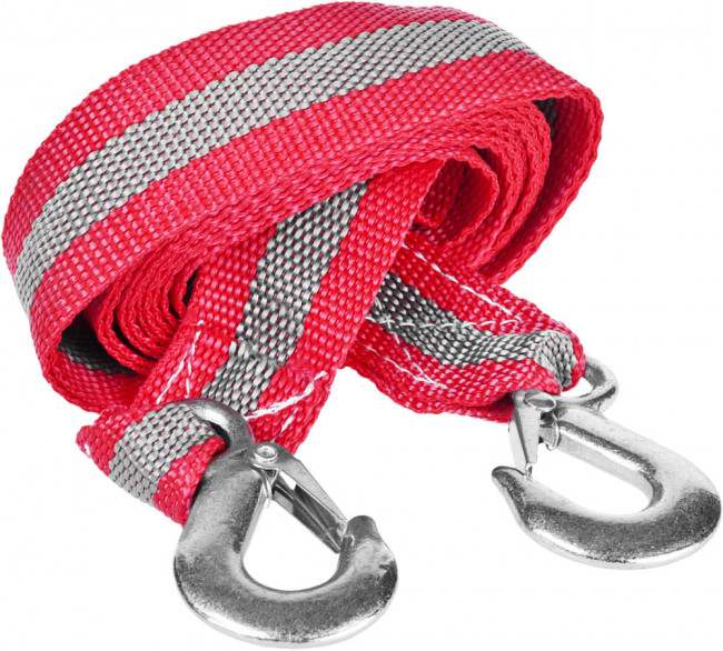 Трос буксировочный ЗУБР "МАСТЕР", 2 крюка, сумка, 4м, 2,5т  ,  ( 61210-2.5 )