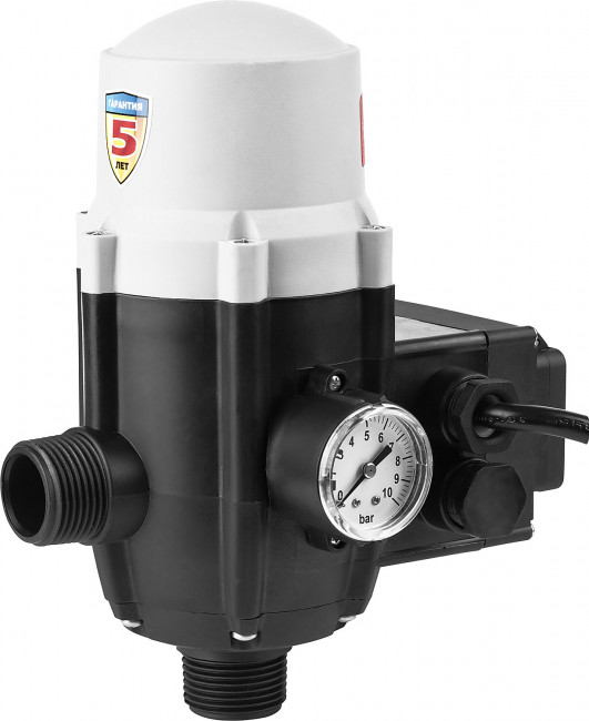Блок автоматики, ЗУБР ЗБА, 1", давление срабатывания 1.5 Атм,макс мощность подключаемых насосов 1.1 кВт,  ( ЗБА )