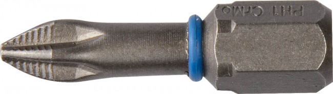 Биты ЗУБР "ЭКСПЕРТ" торсионные кованые, обточенные, хромомолибденовая сталь, тип хвостовика C 1/4", PH1, 25мм, 2шт  ,  ( 26011-1-25-2 )
