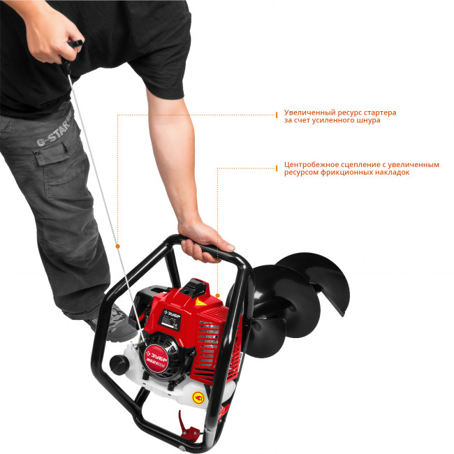 Мотобур (бензобур), d=60-300 мм, 71 см3, 2 оператора, ЗУБР,  ( МБ2-300 )