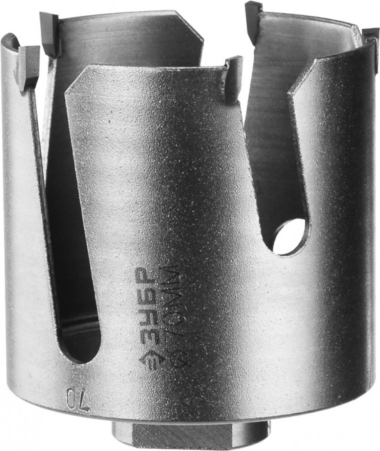 Коронка ЗУБР "ПРОФИ" "ПРОУНИВЕРСАЛ", твердосплав резцы, бетон, кирпич, керам, цв мет, гипсокарт, пласт, дерево, d=70мм ,  ( 29514-70 )