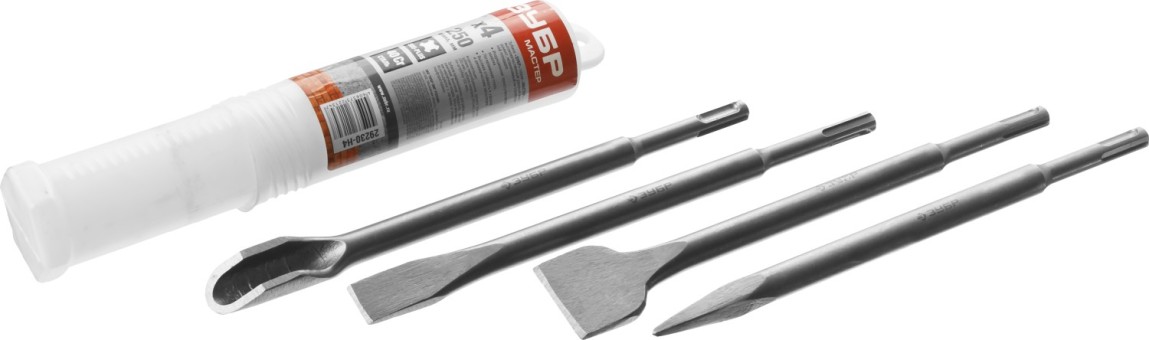 ЗУБР SDS-plus Набор зубил 250 мм, 4 шт, ( 29230-H4 ) ЗУБР SDS-plus Набор зубил 250 мм, 4 шт, ( 29230-H4 )